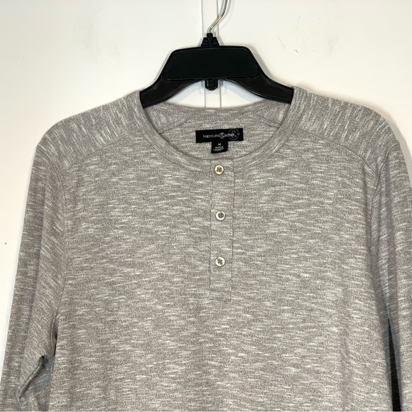 Treasure & Bond Double Knit Henley in Heather Grey - Picture 2 of 9